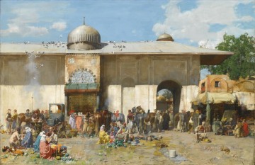 Alberto Pasini Painting - A Market Scene Alberto Pasini
